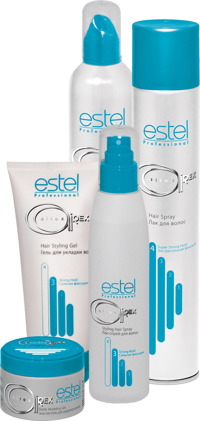 Профессиональная линия для укладки волос AIREX от ESTEL (Лак, Мусс, Гель, Воск, Спрей)