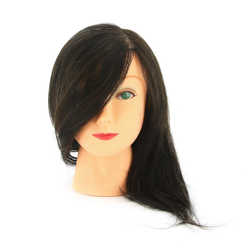 Голова-манекен учебная "брюнетка" для парикмахеров, натуральные волосы 30-40 см M-2023M-401